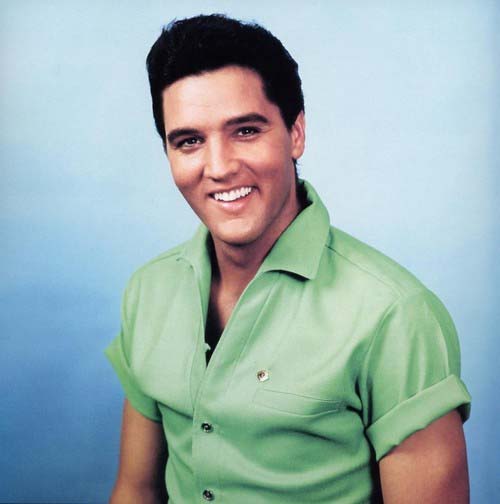 Elvis Presley never afraid of wearing a bit of colour - Green polo shirt