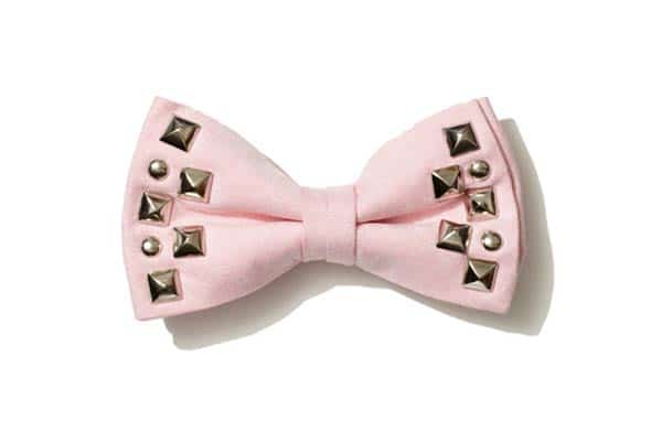 pink,Studded, mens Bow Tie