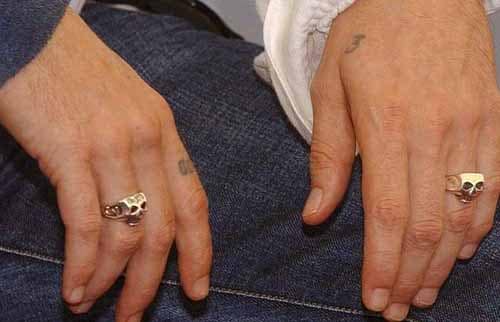 Johnny Depp Skull Rings on both hands