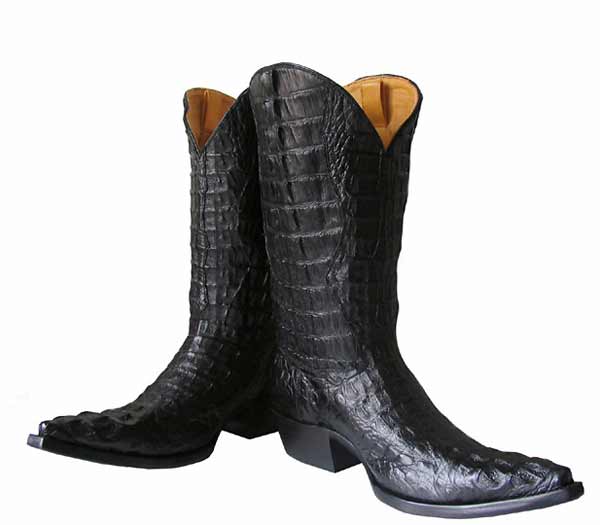 Full caiman black cowboy boots - R.Soles