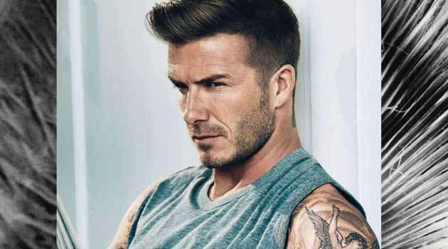 David Beckham - showing his Tattoos for Elle magazine uk