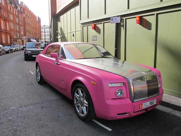 Bentley, pink at Harrods