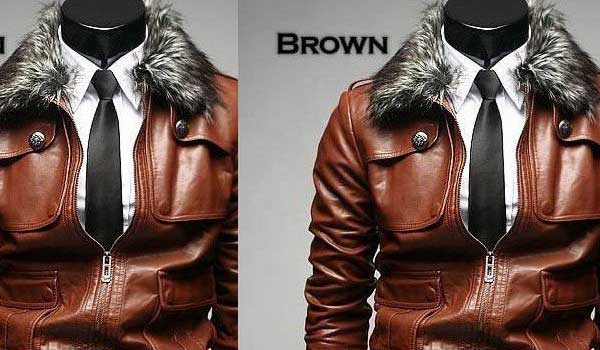 Brown aviator leather jacket