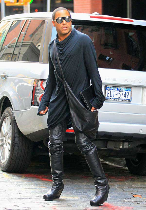 Lenny Kravitz - wearing knee-high boots