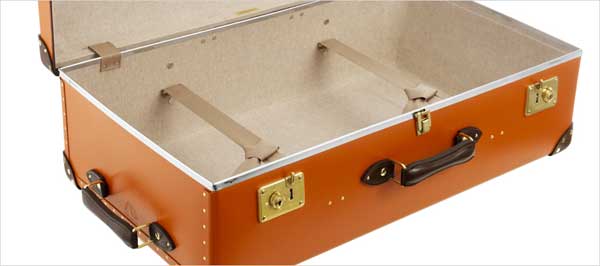 the centenary globetrotter suitcase orange