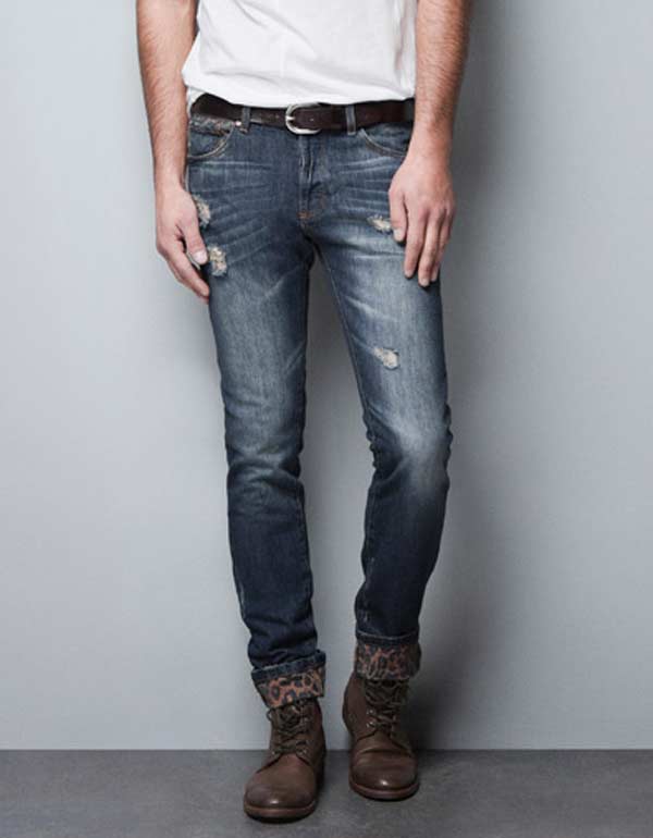 printed vintage style jeans