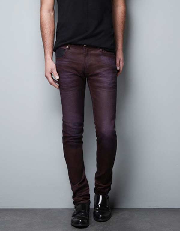 Zara men - Stretch Skinny Jeans, Burgundy