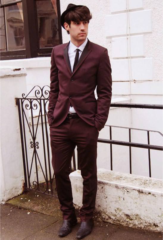 TOPMAN burgundy suit 2013