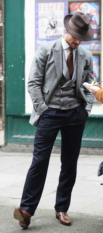 david gandy - london collections men 2013 - grey vest