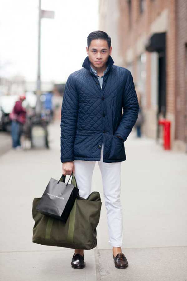 Quilted navy blue jacket spring 2013