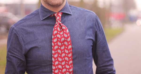 Ties for men - Red vintage paisley and chunky tie
