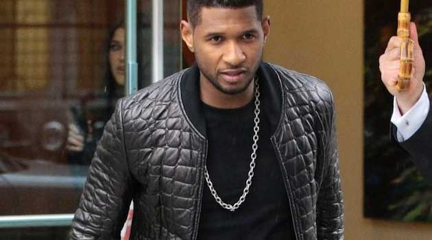 Usher - black quilted bomber jacket 2013