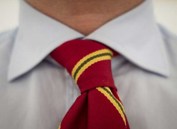 Vintage red and yellow striped tie
