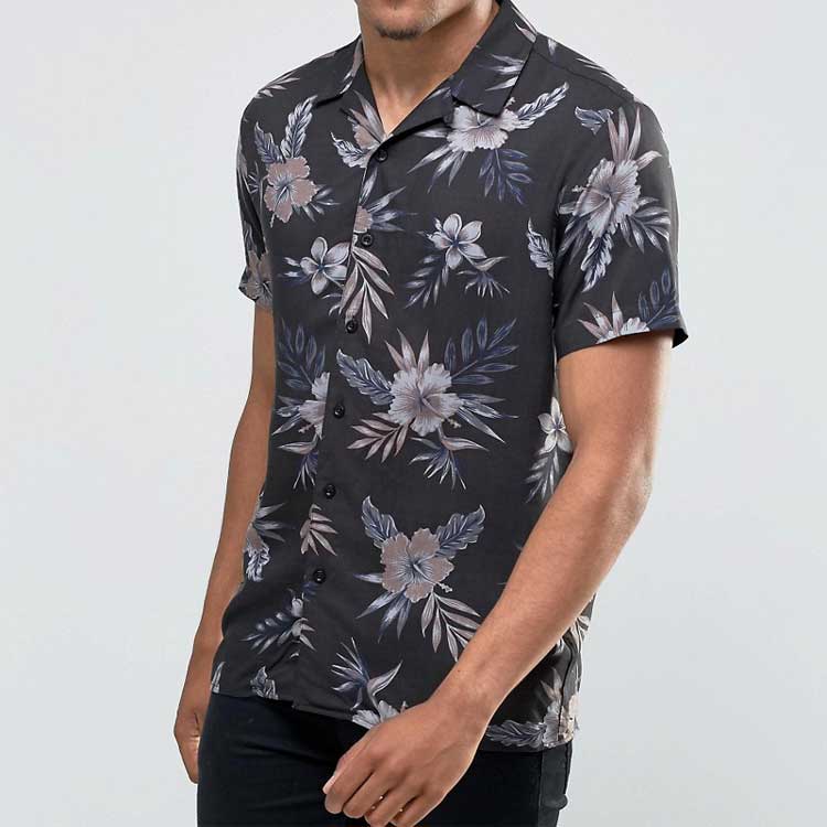 New Look Charcoal Shirt With Floral Print In Regular Print £17.99