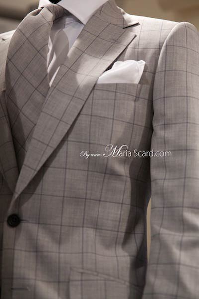 Marks & Spencer 2014 Grey Jacket Collections & Chunky Tie - checkered suit