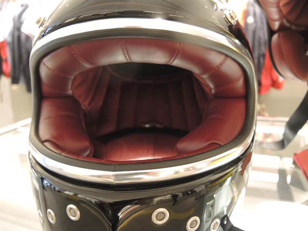 Ateliers Ruby Helmets for Motorbikes soft lining of decadent burgundy nappa lambskin