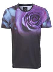 Reggie Yates Purple Flower Printed T-Shirt