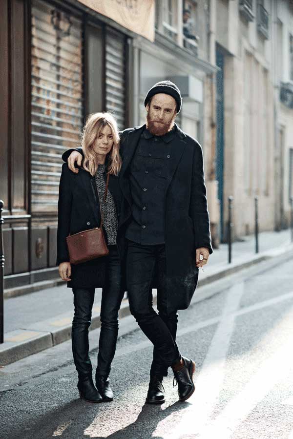 Black shirt, jeans and jackets for men