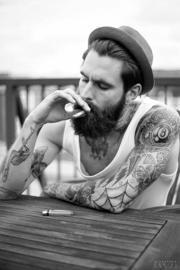 Ricki Hall - Tattoo and Beard Male Model