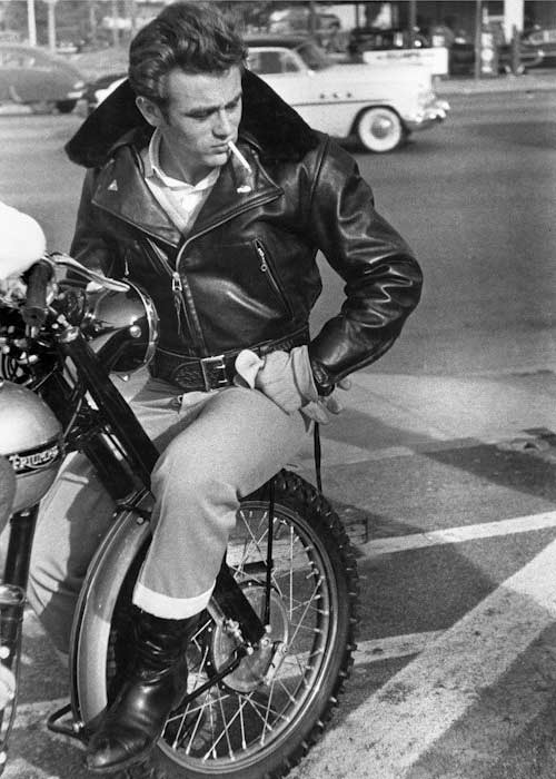 James Dean- Style Icon Leather Jacket & T- Shirt motorbike
