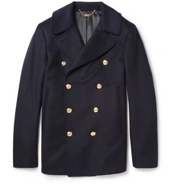 Alexander-McQueen Wool Cashmere Blend Peacoat Alexander-McQueen Wool Cashmere Blend Peacoat