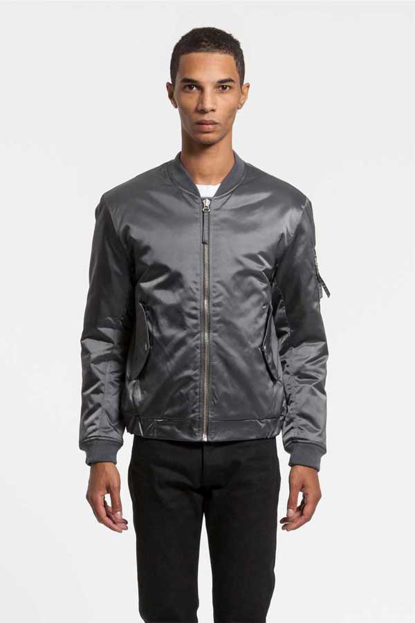 Bomber Jacket silver Grey Bomber Jacket silver Grey
