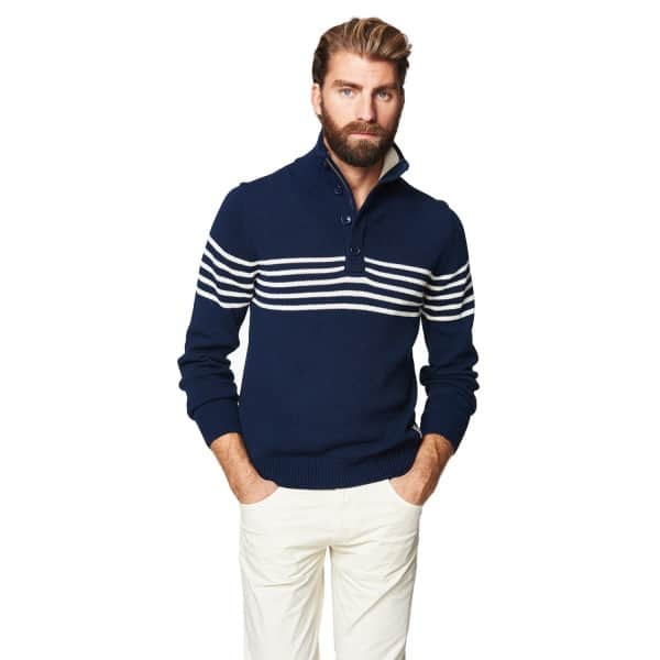 Gant knitwear Cotton Nautical Stripe Mockneck Jumper