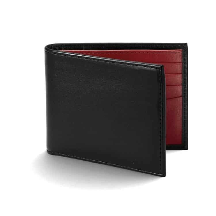 Pick of the pack: Leather jeans wallet in smooth black and smooth red £55