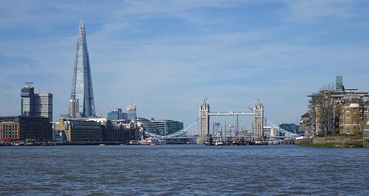 Tower Bridge and The Shard in full view