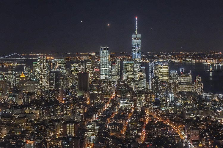 View from the Empire state building at night
