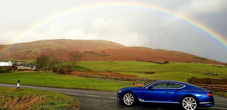 Bentley GT Continental - Grand Tourer Coupe Sequin Blue United Kingdom menstylefashion luxury car 2018 Rainbow