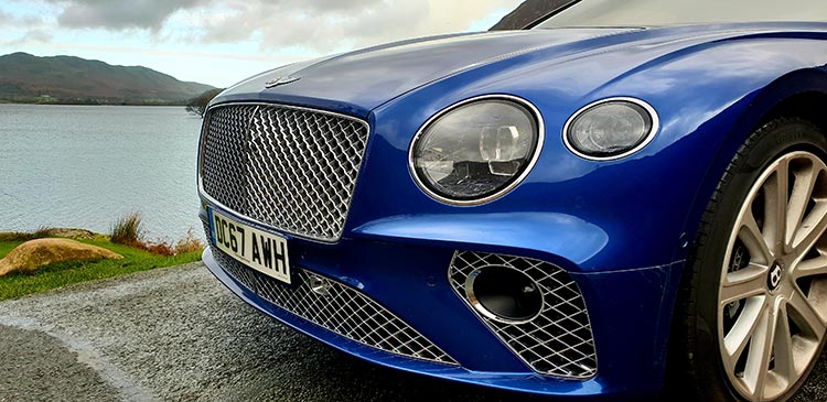 Bentley GT Continental - Grand Tourer Coupe Sequin Blue United Kingdom menstylefashion luxury car 2018 (25) Grill