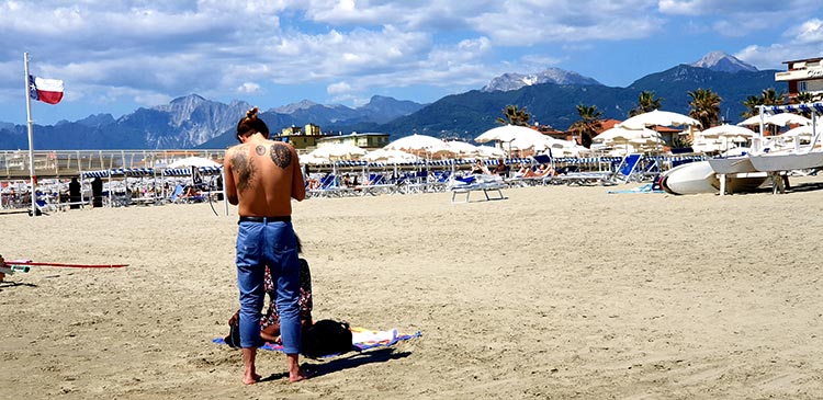 Swimwear Speedo on the beach at Lido di Camaiore