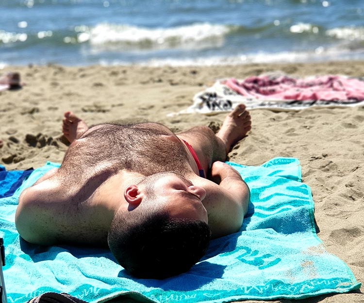 Swimwear Speedo on the beach at Lido di Camaiore