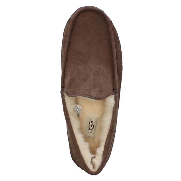 Ugg ascot brown suede shearling loafer