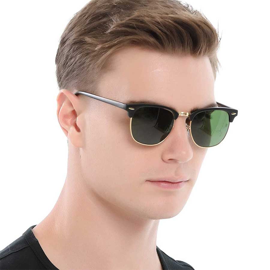 semi rimless sunglasses for men