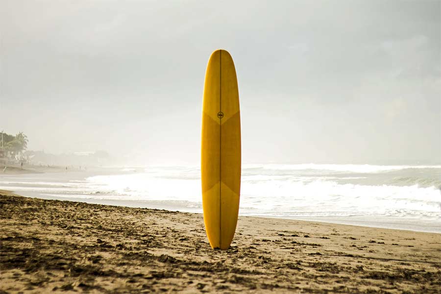 longboard surf on the beach