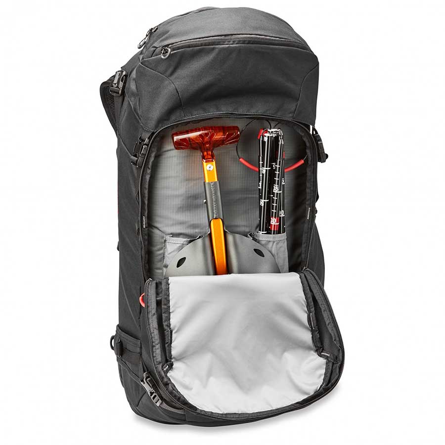ski backpack with shovel and probe