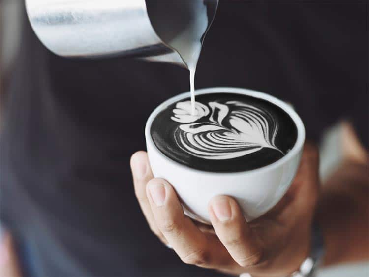 black latte coffee