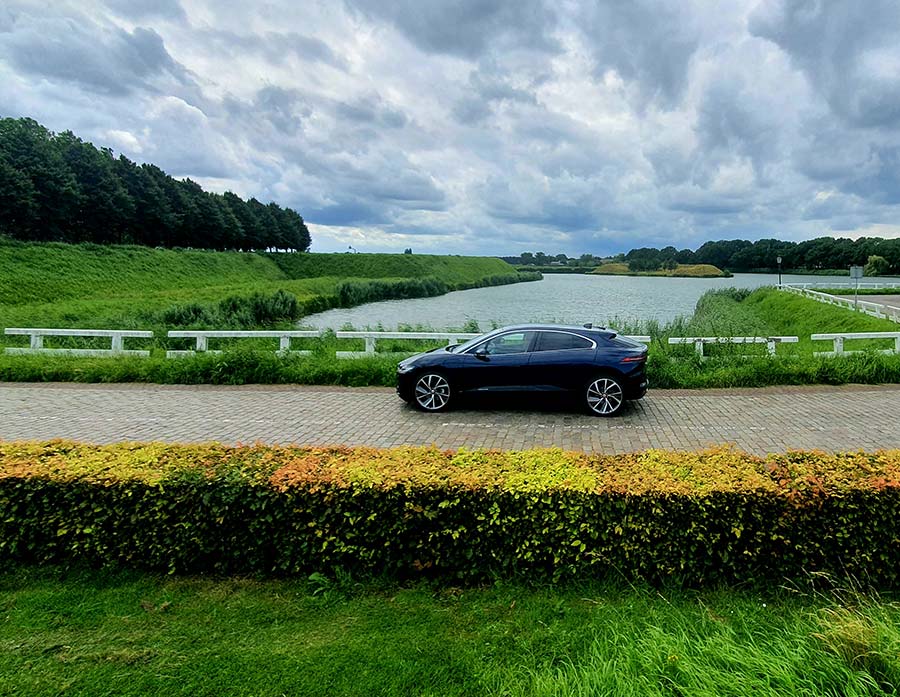 The I-PACE in the fortified town of Huesden