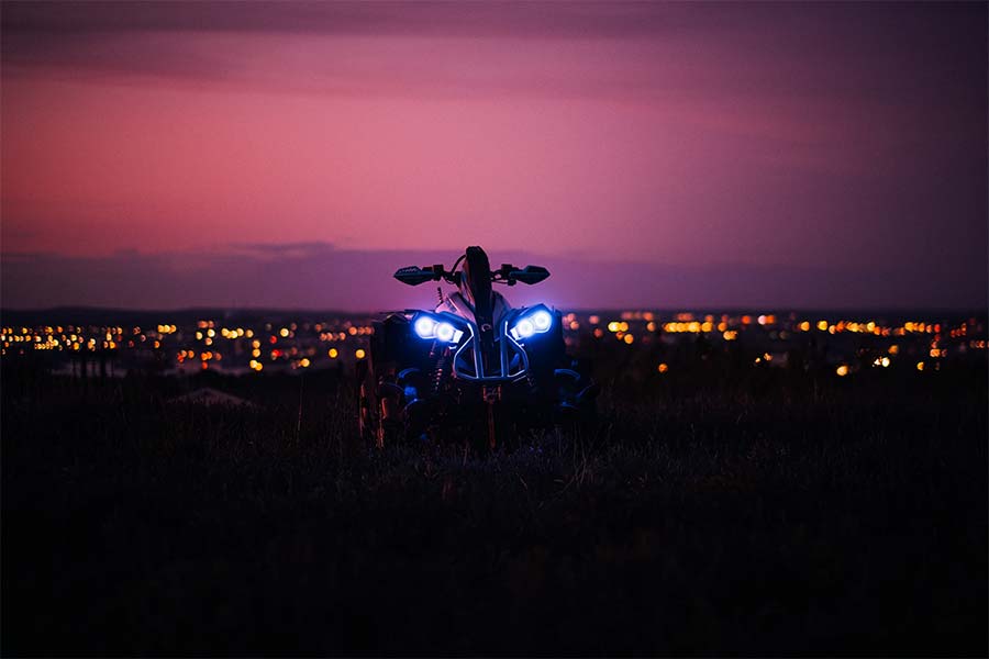 ATV quad bike by night