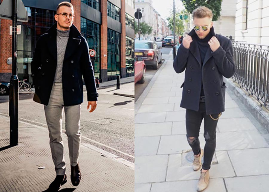 Chelsea boots with peacoat
