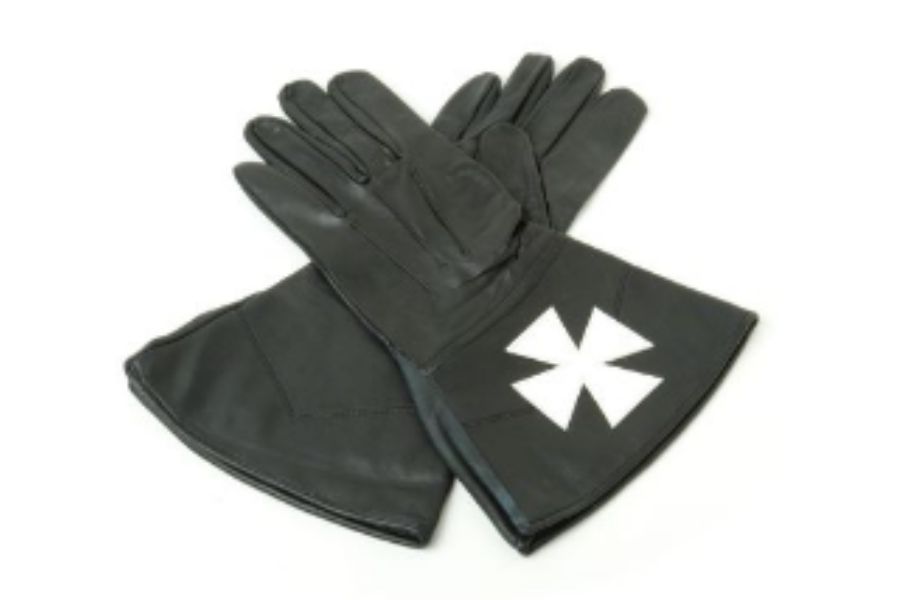Black leather gloves